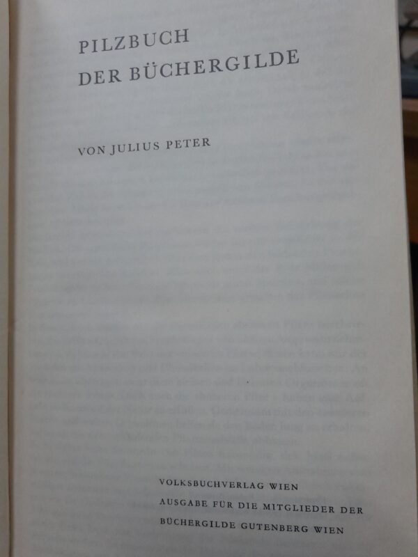 Pilzbuch der Büchergilde - Julius Peter – Bild 2